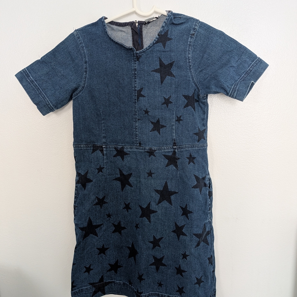 Stella McCartney Starry Denim Kids Dress, Size 12.